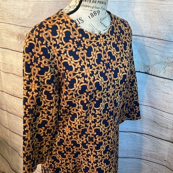 J. McLaughlin Catalyst Dress Bainbridge Pockets Devon Scroll 3/4 Sleeves Large - Picture 6 of 12